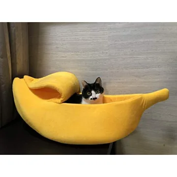 Petgrow Extra Large Banana Cat Bed for Cozy Lounging