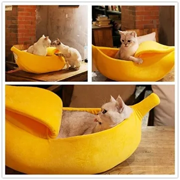Petgrow Extra Large Banana Cat Bed for Cozy Lounging