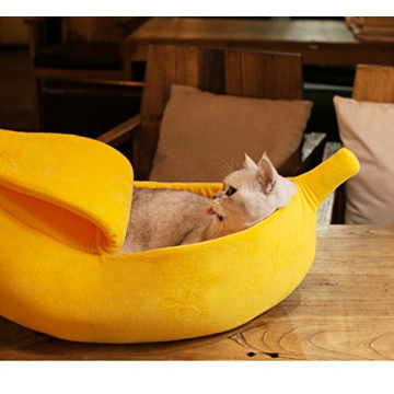 Petgrow Extra Large Banana Cat Bed for Cozy Lounging