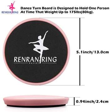 RENRANRING Ballet Turning Disc for Dancers, Turn Board for Gymnastics and Ice Skaters Practice Spin Balance—Gift for Dancer Learning, Pink