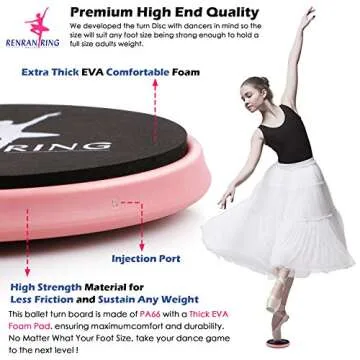 RENRANRING Ballet Turning Disc for Dancers, Turn Board for Gymnastics and Ice Skaters Practice Spin Balance—Gift for Dancer Learning, Pink