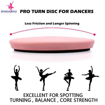 RENRANRING Ballet Turning Disc for Dancers, Turn Board for Gymnastics and Ice Skaters Practice Spin Balance—Gift for Dancer Learning, Pink