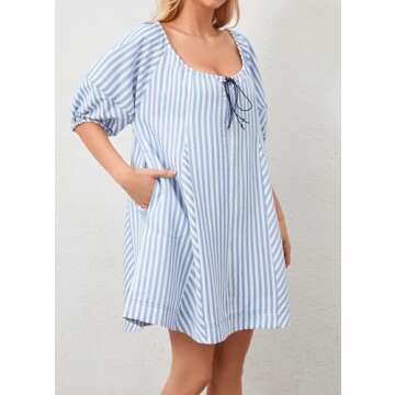 RONGCAT Women Striped Summer Dress with Pockets