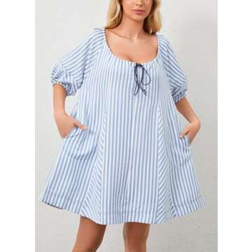 RONGCAT Women Striped Summer Dress with Pockets