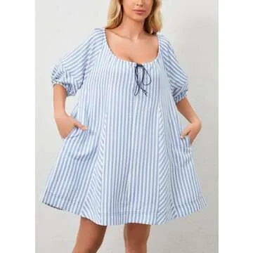 RONGCAT Women Striped Summer Dress with Pockets