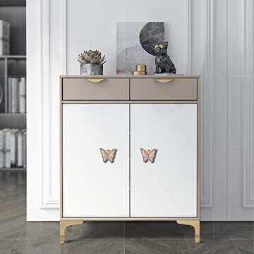 YES Time 5 Pieces Butterfly Shapes Drawer knobs, Zinc Alloy Door Pull Handles Knobs, Metal Decorative Cabinet Drawer Cupboard Pull Handles (KC Gold)