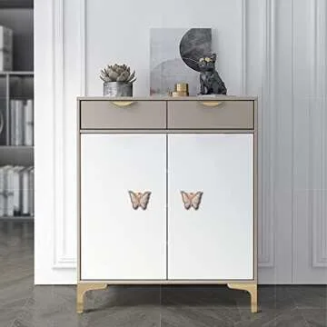 YES Time 5 Pieces Butterfly Shapes Drawer knobs, Zinc Alloy Door Pull Handles Knobs, Metal Decorative Cabinet Drawer Cupboard Pull Handles (KC Gold)