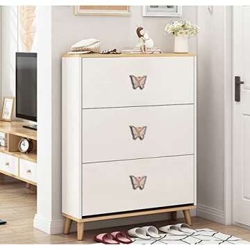 YES Time 5 Pieces Butterfly Shapes Drawer knobs, Zinc Alloy Door Pull Handles Knobs, Metal Decorative Cabinet Drawer Cupboard Pull Handles (KC Gold)