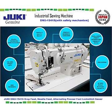 Juki DNU-1541S Industrial Sewing w/Safety Mechanism DNU 1541 Walking Foot Needle Feed,servo Motor,Table,lamp. DIY.