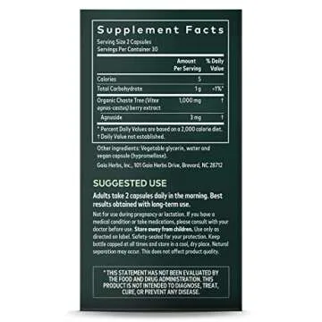 Gaia Herbs Vitex Berry Vegan Capsules for Women's Health