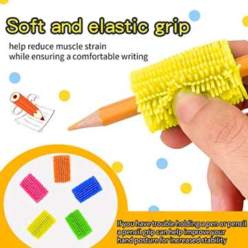 Galagee Reusable Squishy Pencil Grips for Kids Handwriting - Perfect Colorful Cushioned Pencil Holde...