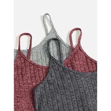 SOLY HUX Womens Pajama Sets Lounge Sets Ribbed Knit Cami Crop Top and Shorts Sleepwear PJ 3 Sets Multicoloured 3 Pack S