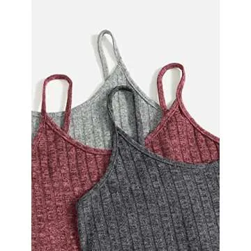 SOLY HUX Womens Pajama Sets Lounge Sets Ribbed Knit Cami Crop Top and Shorts Sleepwear PJ 3 Sets Multicoloured 3 Pack S