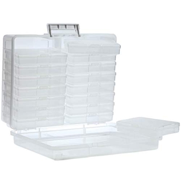 Fox Valley Traders 17-Piece Clear Plastic Photo Storage Set with Handle