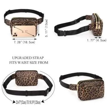 UTO Fanny Pack for Women Crossbody Trendy Fashion Belt Purse Chest Waist Hip Bumbag for Outdoor Shopping Travel Hiking