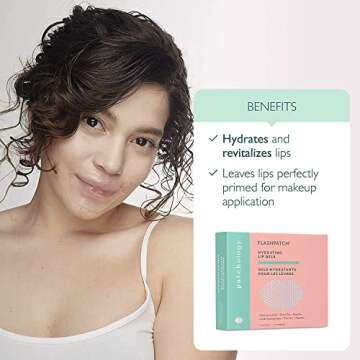 Patchology FlashPatch Hydrating Lip Mask Gels with Hyaluronic Acid, Green Tea and Peptides for Ultra...