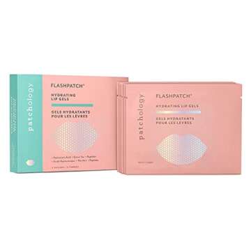 Patchology FlashPatch Hydrating Lip Mask Gels with Hyaluronic Acid, Green Tea and Peptides for Ultra Hydration & Repair - Best Dry Lip Treatment & Moisturizer for Dry Lips - Day & Night Use (5 Count)