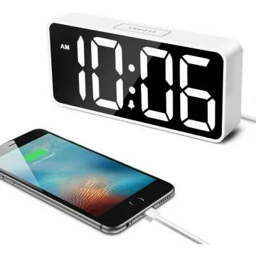 LED Digital Alarm Clock with USB & Snooze Feature