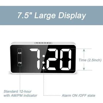LED Digital Alarm Clock with USB & Snooze Feature