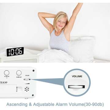 LED Digital Alarm Clock with USB & Snooze Feature