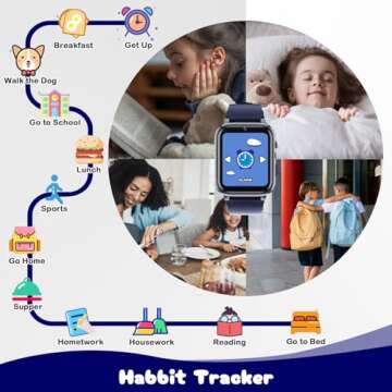 Spodus Kids Smart Watch Boys Smart Watch for Kids with 26 Games Calculator Watch for Boys Ages 3-12 Learning Card Audio Book Music Player Video Camera Watch Birthday Gift Toys for Boys