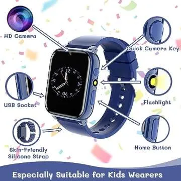 Spodus Kids Smart Watch Boys Smart Watch for Kids with 26 Games Calculator Watch for Boys Ages 3-12 Learning Card Audio Book Music Player Video Camera Watch Birthday Gift Toys for Boys