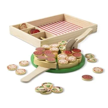 Melissa & Doug Wooden Pizza Play Set for Kids 3-6