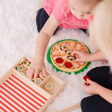 Melissa & Doug Wooden Pizza Play Set for Kids 3-6