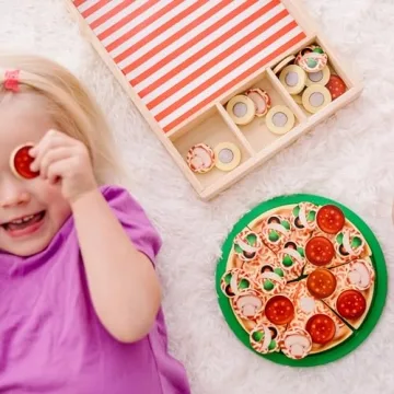 Melissa & Doug Wooden Pizza Play Set for Kids 3-6