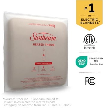 Sunbeam Royal Posh Heated Throw Adjustable Warmth