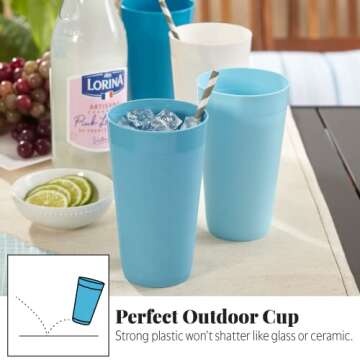 Durable BPA-Free Stackable Tumblers - Set of 12
