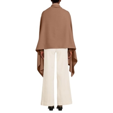 Lands' End Women's CashTouch Shawl Wrap Warm Tawny Brown