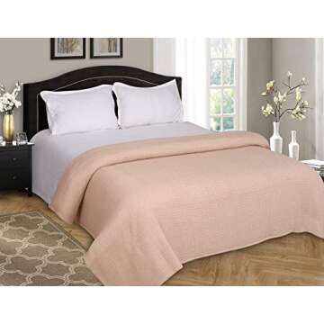 Elvana Home 100% Cotton Bed Blanket, Breathable Bed Blanket Full - Queen Size, Cotton Thermal Blanke...