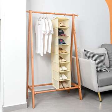Berdeng 8-Shelf Hanging Shoe Organizer - Beige Closet Storage