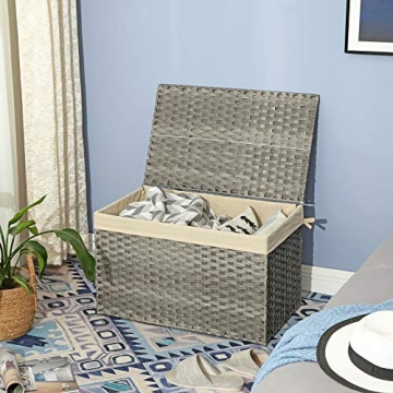 SONGMICS Foldable Storage Bin with Lid, 42.3 Gallon