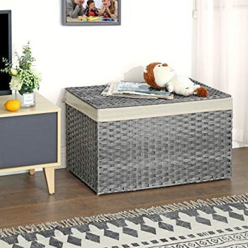 SONGMICS Foldable Storage Bin with Lid, 42.3 Gallon