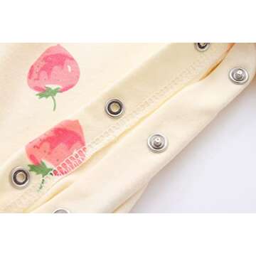 Hikido Newborn Baby Girl Button Romper Outfits Clothes with Adorable Cartoon Print Bodysuit for 0-3months Infant