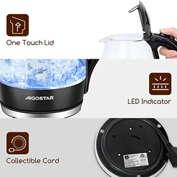 Stylish Aigostar Electric Kettle - Fast Boiling Convenience