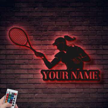 Tennis Girl Metal Wall Art - Unique Gift Idea