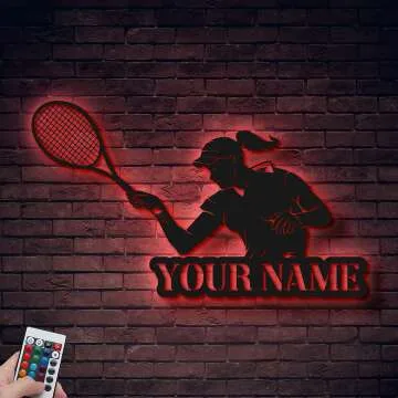 Tennis Girl Metal Wall Art - Unique Gift Idea