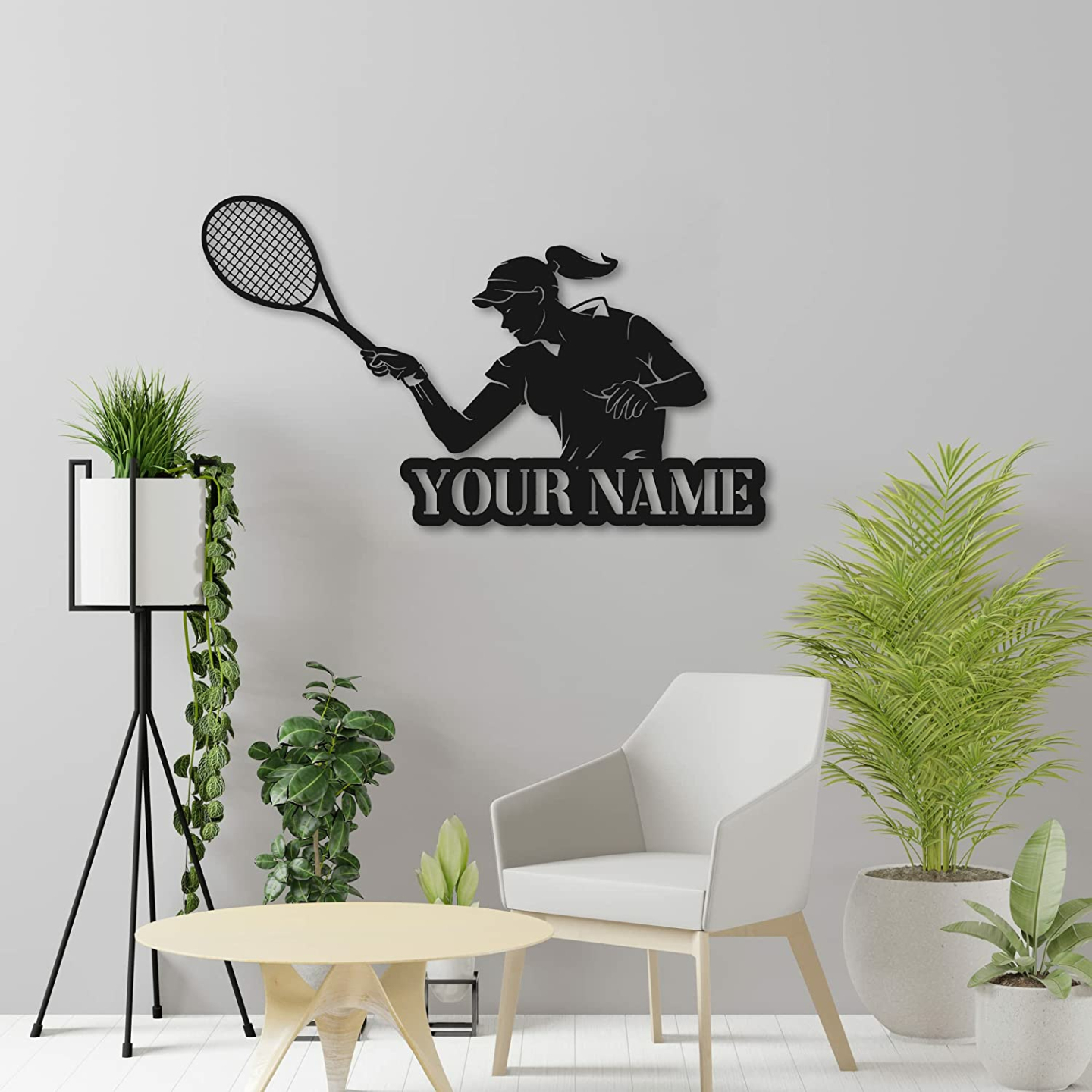 Tennis Girl Metal Wall Art - Unique Gift Idea