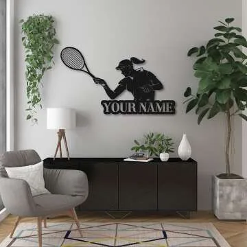 Tennis Girl Metal Wall Art - Unique Gift Idea