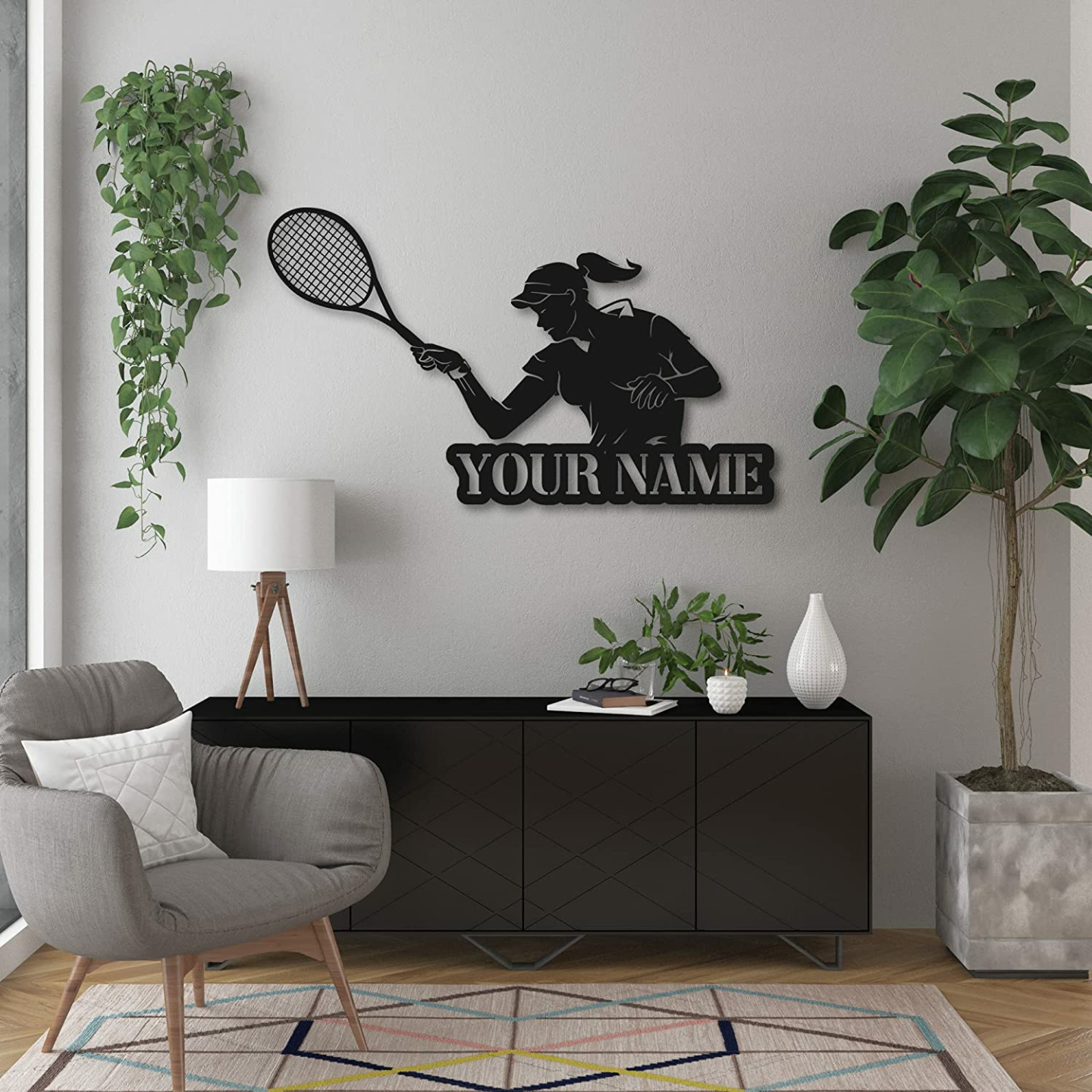 Tennis Girl Metal Wall Art - Unique Gift Idea