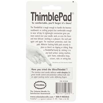 Colonial Needle Co Leather Thimble Pad 1 Sheet of 12 Pads