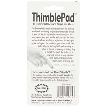 Colonial Needle Co Leather Thimble Pad 1 Sheet of 12 Pads