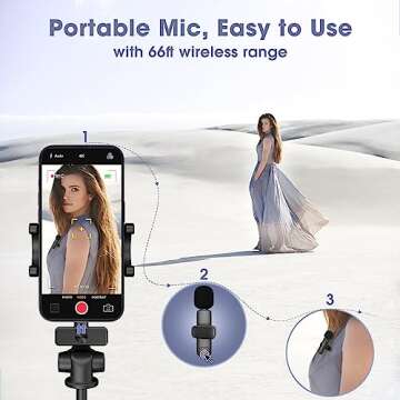 GoorDik Wireless Mini Microphone for iPhone Recording, Portable Lavalier Clip-On Mic for iPhone Audio/Video Recording, Lapel Lav Mic for Content Creators&Influencers&Youtubers/Tiktok Starters