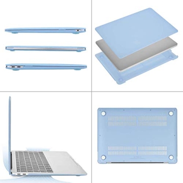 MOSISO Compatible with MacBook Air 13 inch Case 2022 2021 2020 2019 2018 Release A2337 M1 A2179 A1932 Touch ID, Plastic Hard Shell Cover&Keyboard Cover for MacBook Air 13.3 inch Case, Airy Blue