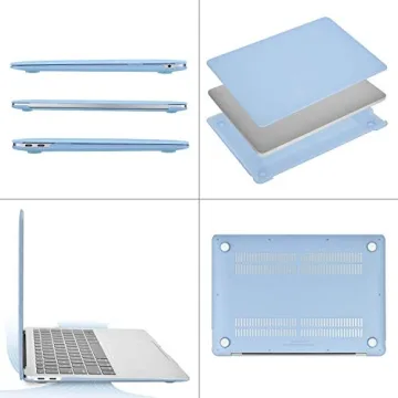 MOSISO Compatible with MacBook Air 13 inch Case 2022 2021 2020 2019 2018 Release A2337 M1 A2179 A1932 Touch ID, Plastic Hard Shell Cover&Keyboard Cover for MacBook Air 13.3 inch Case, Airy Blue