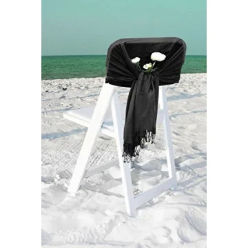 Sakkas Large Soft Silky Pashmina Shawl Wrap Scarf in Solid Colors - Black