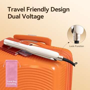 LivChic Small Flat Iron 1/2 inch Pencil Flat Iron for Edges, Short Hair, Pixie Cuts with Anti-Pinch ...